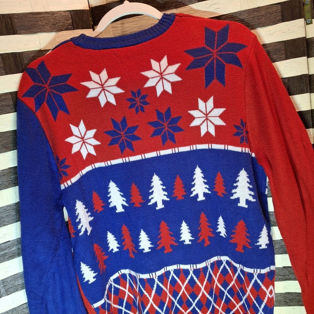 NFL Football New York Giants Patchwork Christmas Sweater Men Size Large - Picture 7 of 15